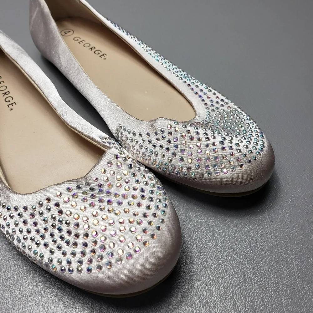 George girls light pink embellished slip on shoes big girls size 4